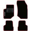 QUEMAR Tappetini Auto per Peugeot 2008 II e-2008, Bordo Rosso, 1 Ricamo | dal 2019 / Kit Tappeti Moquette e Gomma su Misura / Set 2 Anteriori + 2 Posteriori / Ricami e Colori Personalizzati