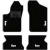 QUEMAR Kit Tappetini Auto per Fiat 600 1998-2010, Bordo Perla, 4 Ricami