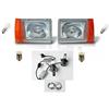 Generico KIT Fari anteriori Regolazione elettrica Specifici COMPATIBILI con Panda modello 141 dal 1986 al 2003 Fanali Proiettori + Lampade LED H4-34400/1-34410/1 - GE069 + HID-5-58477