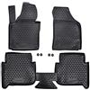 J&J AUTOMOTIVE Tappetini Auto in Gomma su Misura per Volkswagen Touran 1 2003-2015, Set da 4 Pezzi, 3D - con Bordo Alto, Antiscivolo, Inodore, Colore Nero, TPE