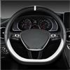 NYSAASDST Copri Volante Coprivolante Per Auto A Forma Di D Per VW Per Golf 7 8 Per Polo 2014-2021 Copertura Volante(BIANCO)