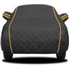 Generico Telo Antigrandine per Auto per Alfa Romeo Mito 2008-2018,Telo Copriauto con Cerniera Impermeabile Traspirante Esterno Cotone Ispessito Copertura Auto Anti-Vento e Antipolvere(Black)