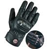 Texpeed Guanti Vera Pelle Moto Uomo - Guanti Da Ciclomotore Impermeabili Con Armatura CE - Inverno o estate - Nero - Polsino cortot - L