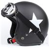 GZM Casco Jet Moto Omologato Tipo Bandit Nero Opaco Stella Bianca + Occhiali Taglia S