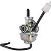 GOOFIT Carburatore 16 PZ16 Minimoto Moto Verticale Sostituzione per 2 Tempi 50cc 70cc 90cc Mini Quad Pit Bike Go Kart Motore Ciclomotore e Scooter Argento