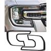 JHCHAN Coprifari Coprisedili per fari per Ford Ranger T9 2023 2024 2025 Raptor Wildtrak Wildtrak X Limited Platino ABS Protezione fari Accessori per attrezzature per lo styling