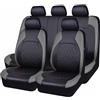 ALYOOP Set Coprisedili Auto per Fi-at Croma I/II 194 154 2000-2010, Copri-sedile Traspirante Impermeabile Sedili Protezion Coprisedile Pelle PU Accessori,A/9pcs Set Grey