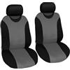 Susy Shop Coprisedili coppia anteriore universali in poliestere adattabili a tutte le auto con sedili standard No Suv - modello R1 (Grigio)