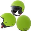 A-Pro Casco Jet Scooter Moto Omologato ECE 22-06 Visiera Parasole Verde Opaco XL