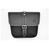 ExMoto Borsa nera in pelle e cotone cerato compatibile con Moto Guzzi V7 III - V9 - V7 850 Ex Moto - Borsa da fianchetto in Pelle e waxed cotton