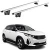 OMAC Barre Portatutto Alluminio TÜV geprüft per Peugeot 3008 II 2016-2024 - per Rail Tetto Integrati - T Nut - Max 100 kg - 2 Schlösser Argento