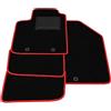 Generico Tappetini compatibili con Hyundai i10 2013-2020, bordo rosso, kit tappetini auto personalizzati, set tappeti in velluto, tappeto auto