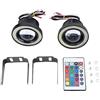 EVTSCAN Universally Car Angel Eye Fendinebbia 30W RGB LED COB Halo Ring Lampada super luminosa con telecomando(3.5 pollici)