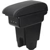 YJYWZH Bracciolo per Fiat Fiorino Qubo (2008-2024) con USB e USB-C | 2 Porte USB e 1 USB-C, Doppio vano portaoggetti, Bracciolo centrale scorrevole, Pelle PU, Base specifica per veicolo
