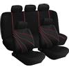 Rebeca Shop Coprisedili Universali In Poliestere Compatibili Per Yaris Con Sedili Standard Con 2 Zip Posteriori Modello G Nero/Rosso