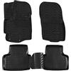 J&J AUTOMOTIVE Tappetini Auto in Gomma su Misura per Citroen C4 Aircross 2012-2017, Set da 4 Pezzi, Bordo Alto 4 cm, Antiscivolo, Inodore, Colore Nero