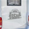 Pimastickerslab Kit 1 Adesivo stickers per camper DORMIRE IN CAMPER NATURA FORTESTA -caravan roulotte- accessori decal scegli colore cod.1824 (074 GRIGIO MEDIO, cm 40 x 30)