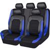 LGZFC 9 Pezzi Auto Set Coprisedili in Pelle PU per Ford Transit Custom 2020-2022, Coprisedili Anteriori E Posteriori Impermeabile, Compatibili con Airbag,B Blue
