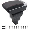 KAERGK Braccioli auto per Hyundai i10 2007-2019 Console centrali per auto Doppio spazio con portabevande Posteriore Utility Box Facile da montare (linea rossa)