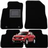 OFFICINE MILANO IL TUO STILE IN AUTO. Tappetini su misura per JUKE (NERO STANDARD) prima serie dal 2010 al 2019, battitacco PVC; bordatura a filo; set 4 pezzi tappeti in moquette su misura, OFFICINEMILANO.