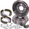 BESTPRICE ATP Kit freno BESTPRICE asse posteriore incl. 2x Tamburo freno 4x Ganasce freno con kit di montaggio 2x Cilindretti freno ruota (alluminio) Compatibile con FIAT 500 (312_), 500 C (312_), PANDA, FORD KA