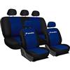 Lupex Shop Copri-sedili Auto Compatibili Panda Seconda Serie (mod.169) Versione Intera | Blu Nero | Set Copri-Sedile Anteriori e Posteriori | Logo Ricamato | Accessori Auto