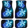 Biyejit - Set di 4 tappetini per auto, in moquette con retro in gomma antiscivolo, resistenti, per sedili anteriori e posteriori - Motivo: tartaruga illuminata