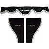 VNVIS Tende moderne in pile di velluto blu con pompon bianchi per camion Scania (nero, 3 pezzi)
