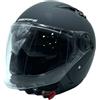 DIEFFE Casco JET Dieffe DF62 nero opaco con visiera e visierino a scomparsa fumè (S)