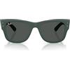 Ray-Ban Occhiali da sole quadrati Mega Wayfarer Liteforce Rb4840s, Sabbia Nero/Grigio Sfumato Polarizzato, 50 mm