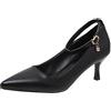 Fulidngzg Scarpe Decolte Donna Tacco Basso, Eleganti Cerimonia Sexy Decollete Casual Comodi Sposa Scarpe Cerimonia Pelle Pianta Larga Tacchi Chiusi Davanti Scarpe Tacco con Tacco