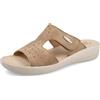 Fly Flot Sandalo Donna a Doppia Fascia in Ecopelle con Strappo Regolabile, Sottopiede in Evopell, Ciabatte, Beige, 37 EU
