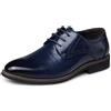 MBTSQOIO Scarpe Oxford Derby Stringate Uomo Vintage Elegante Basse Allacciare Eleganti da Sposa,Blu,44 EU