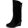 TYUIOP Stivali Texani Donna Stivaletto Donna Invernale Stivaletti Pelle Stivali di Gomma Donna Bassi Texani Marroni Stivali Gomma al Ginocchio Donna Boots Calde Stringati per