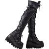 Agiyenna Stivali Da Donna Punk Stivali Invernali Gotico Stivali Con Plateau Sopra Il Ginocchio Zip Stivali Da Moto Grossi Stivali Lunghi Stivali Invernali