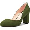Castamere Donna Chunky Blocco Alto High Tacco Heel Rotonda Punta Pumps Slip-on Ufficio Feste Dress 8.5 CM Heels Scarpe Viola A 35 EU