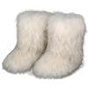 FQLGJMY Furry Faux Fur Stivali da neve invernale fuzzy scarpe peluche in camomilla caldo mezzo vitello comodo all'aperto piatto stivali di moda