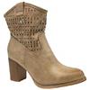 Senza Marca Fashion Moda Stivali Stivaletti Donna Caviglia Anfibi Primaverili Estivi Traforato Biker New Tronchetto Nero Beige Nuovi Estate Tacco Comodi G633 (Beige, Numeric_36)