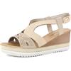 inblu Sandali Donna Spuntati con Zeppa e Strass, Cinturino Regolabile e Plantare Imbottito, Platino, 40