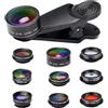 Generic Obiettivo fisheye 198° | Set di obiettivi fisheye macro | Zoom Lens per smartphone, smartphone fotocamera miglioramento, kit di lenti portatili per telefoni cellulari, accessori per obiettivi mobili