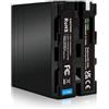 CQJFCYBRA For NP-F980 NP-F960 NP-F970 Batteria, Compatibile Con Sony, For HVR-HD1000 HVR-HD1000E HVR-V1J USB NPF960 NPF970 Con Indicatore Di Alimentazione(2PCs Battery)