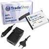 Trade-Shop OFFERTA im Set: fotocamera ad alte prestazioni Li-Ion batteria + Batteria Caricabatteria da auto con adattatore per auto compatibile con Panasonic HX-WA2 hxwa2 HX-WA Wa 2 wa20 W HX HX 20 W