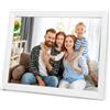 XUMIUZIY Frame di Foto Digitale da 15 Pollici, Cornice per Foto Digitale Intelligente WiFi, Touch Screen 1024x768 FHD, Memoria da 32 GB, Rotazione Automatica, Monte a Parete, Condividi (Bianco)