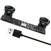 MMlove Modulo fotocamera stereo USB 1200P 60FPS Global Shutter Webcam USB con doppia lente sincrona, 600P 120FPS ad alta velocità, webcam 3D grandangolare a 112°, fotocamera Lightburn per VR, PC