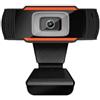 10ELED Webcam HD USB 720P con Microfono Integrato, 30 Fps, Compatibile con PC, Laptop, Windows, Mac, Linux, per Videoconferenze, Streaming, Chat Video e Live Streaming, Mini Fotocamera Nero/Arancione.