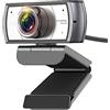 DIGNIFE Webcam, Webcam Hd 1080P MF 30fps Usb Streaming Webcam con microfono for computer Riunione Web Camera for conferenze, streaming live, registrazione,Telecamera Del Computer