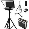 Susisang Teleprompter sollevabile da 20 pollici, teleprompter in metallo per tablet con supporto in vetro ottico temperato regolabile TXT RTF Word PPT e altri file di formato (schermo singolo)