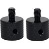 FEICHAO 2 adattatori a vite da 1/4-20 femmina a M5 M6 M8 M10 maschio a vite con foro laterale di rinforzo per accessori cardanici per fotocamera treppiede (da 1/4-20 a M5-0,8)
