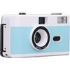 Jectse Fotocamera a Pellicola da 35 Mm, Fotocamera a Pellicola Riutilizzabile retrò Vintage Incorporata in Flash Fotocamera a Pellicola Leggera Compatibile con Pellicola Negativa a (blu