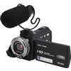 VBESTLIFE Videocamera, Videocamera per FHD da 30 MP 1080P con Visione Notturna IR, Zoom Digitale 16X, Schermo da 3,0 Pollici, Microfono Esterno, Telecomando e Batterie